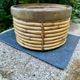 Gabriella Crespi brass rattan basket 1960s Italy