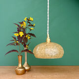 Vintage Art Deco glass pendant light in yellow from Clichy.
