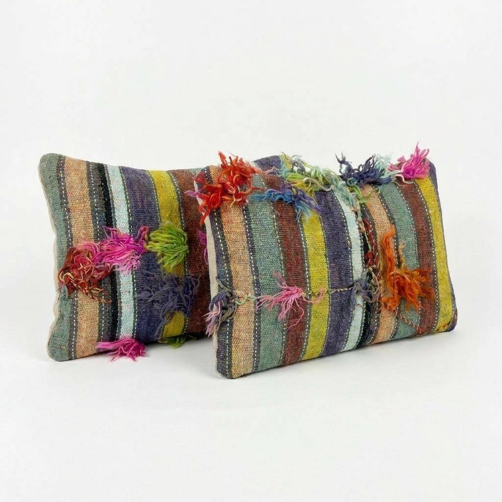 Set of 2 vintage kilim cushion covers 41x61 cm