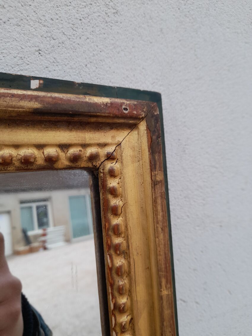 Miroir vertical doré 19ème -1m50 x 0,50 | Selency