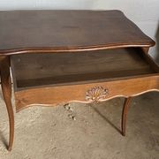 Oak desk and oak veneer with a large Louis XV style drawer