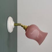 Applique tulipe vintage en opaline rose