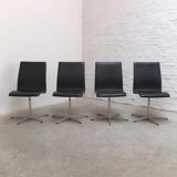 Set of 6 'Oxford' swivel chairs by Arne Jacobsen for Fritz Hansen, 1965