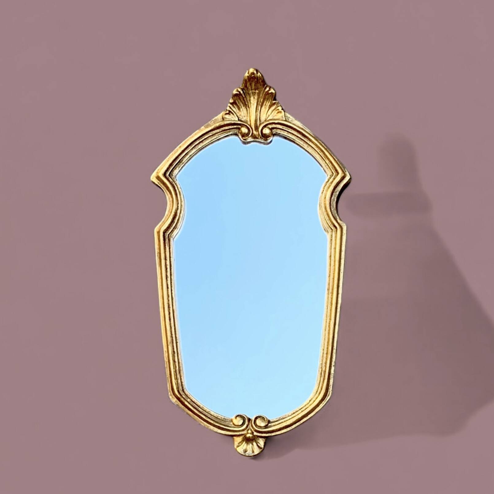 Vintage gold resin wall mirror