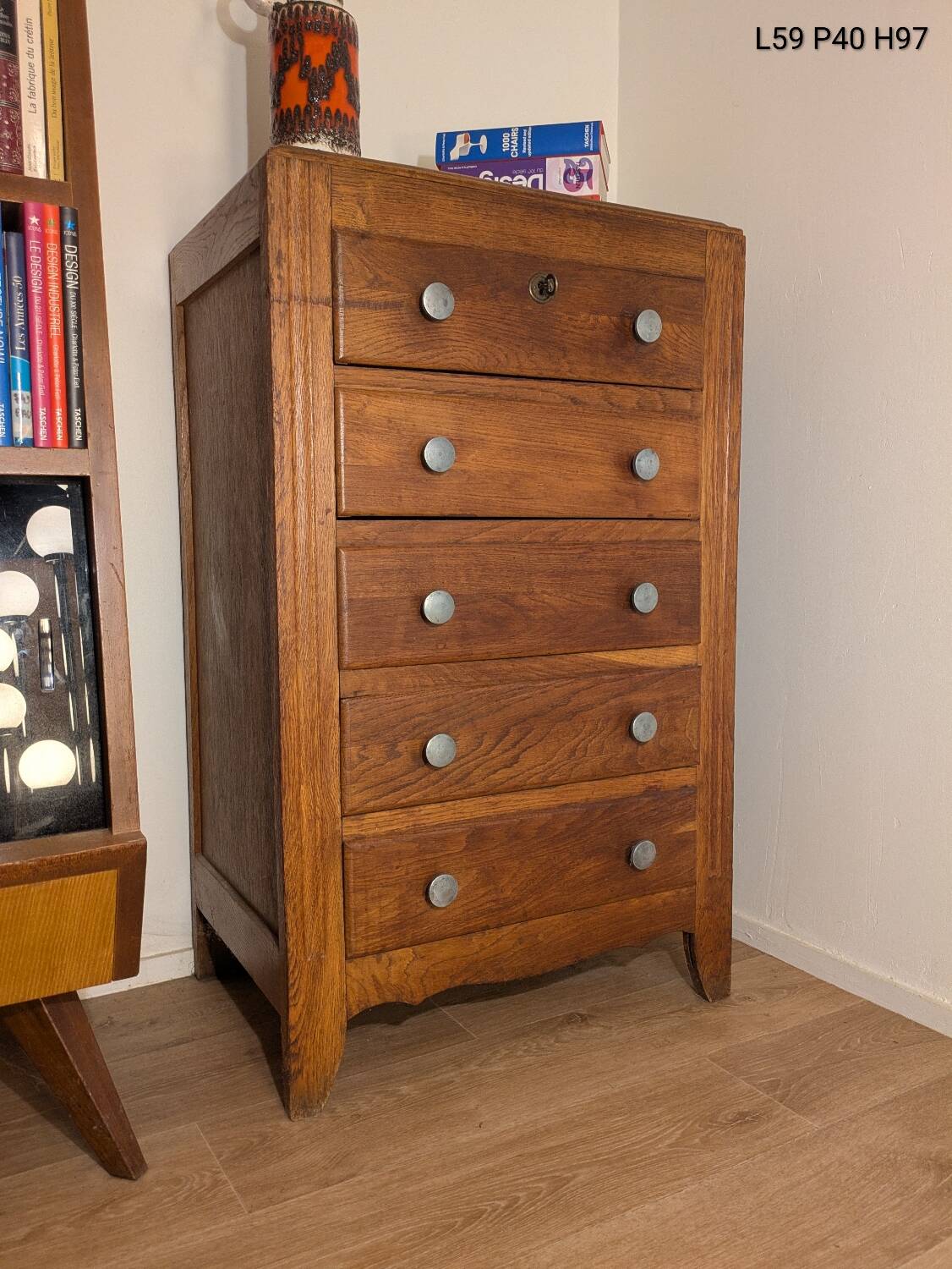 Art Deco chest of drawers 1940 vintage