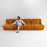 Set of 4 Modular Italian Lounge Chairs 1970s