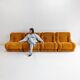 Set of 4 Modular Italian Lounge Chairs 1970s