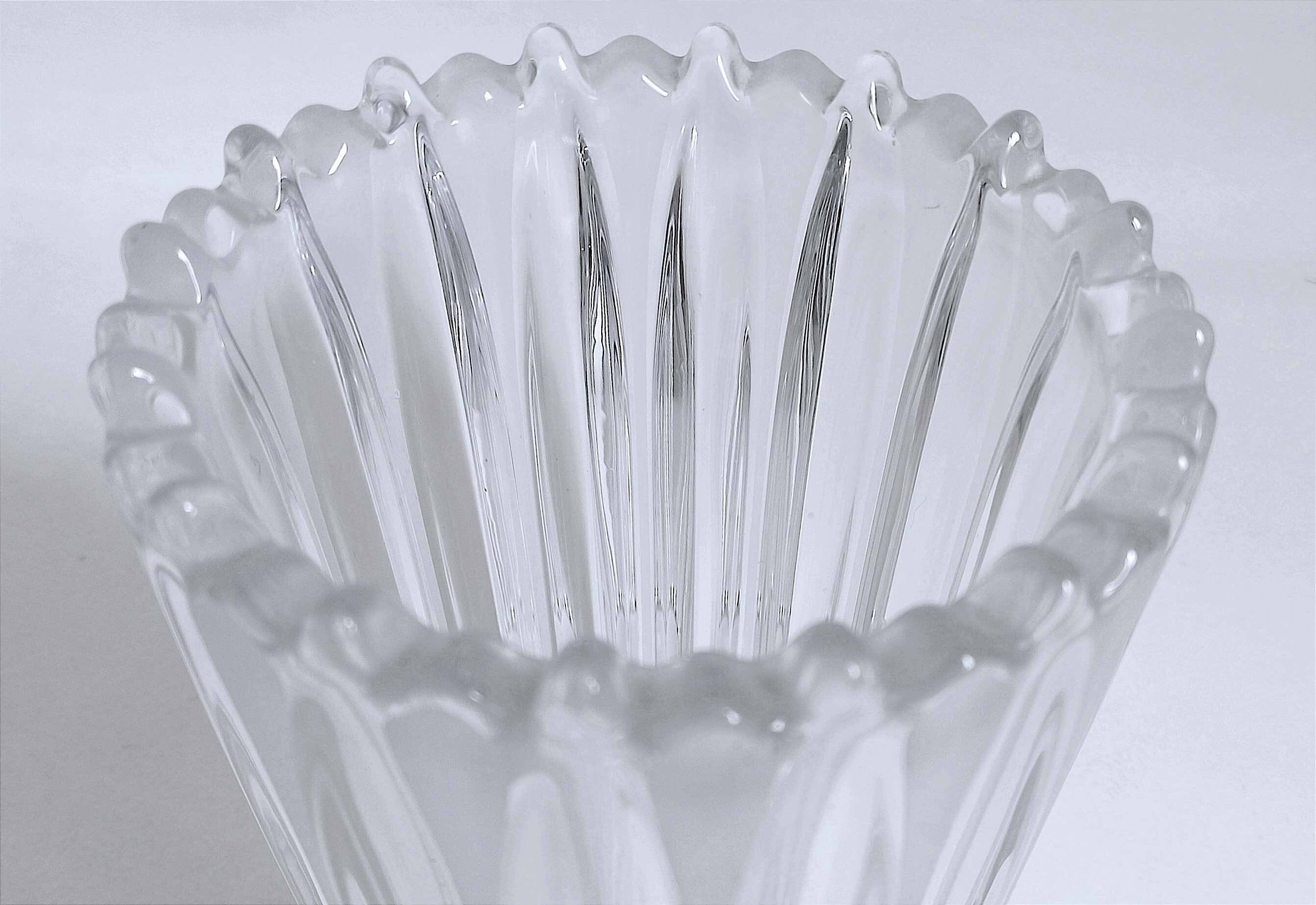 Molded pressed glass vase 1960s Height 22 cm