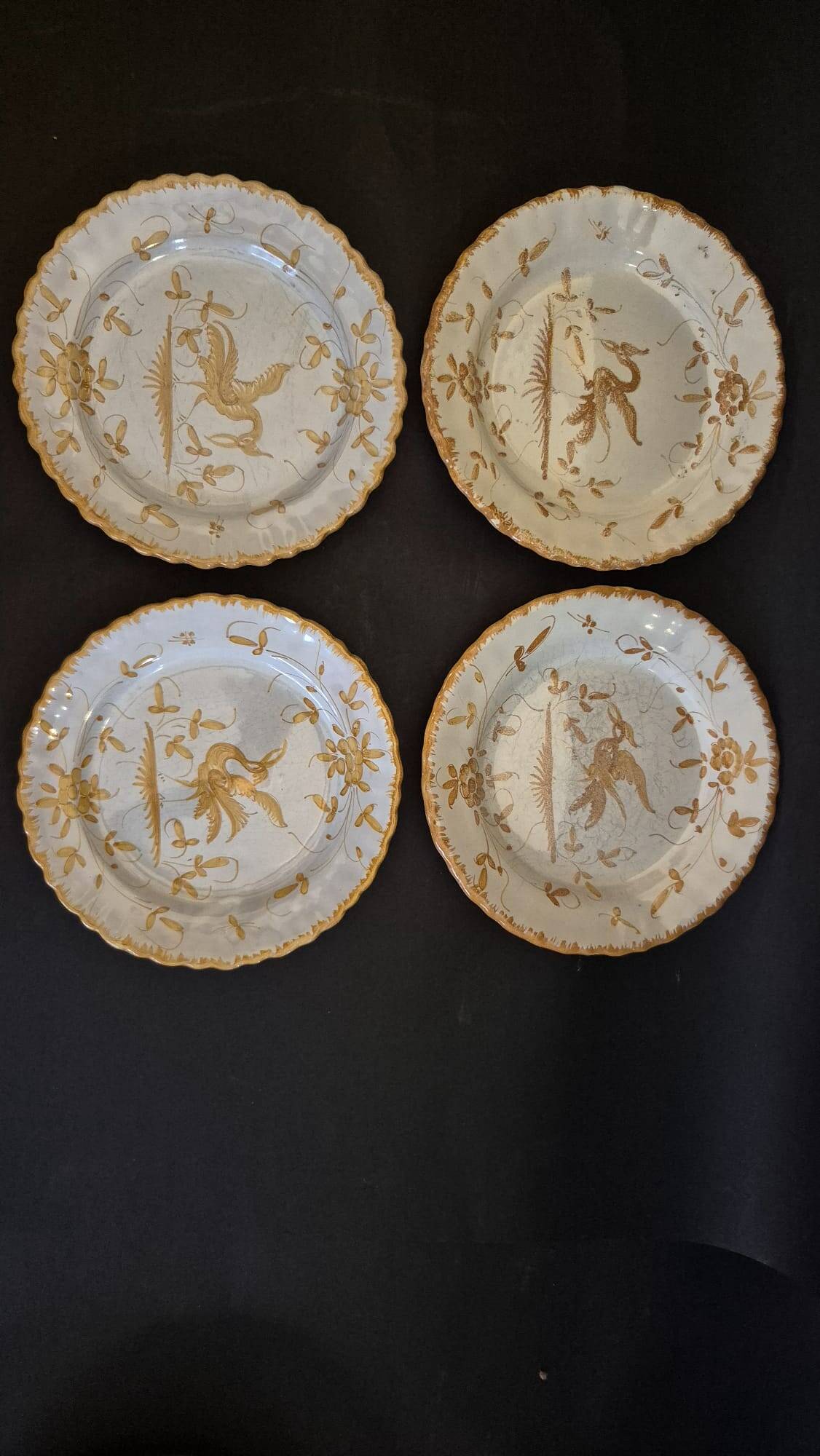 4 Handmade Martres Tolosane Dessert Plates