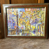 Vintage painting of Paris's grand avenues.