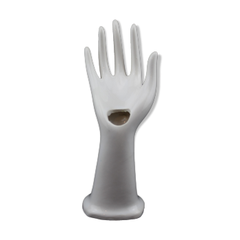 Hand soliflore white ceramic baguier