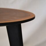 Round walnut side table