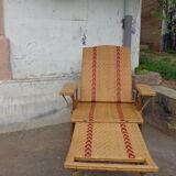 Wicker chaise longue