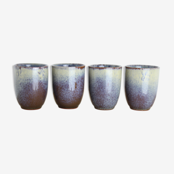 Set of 4 blue ceramics cups
