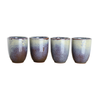 Set of 4 blue ceramics cups