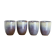 Set of 4 blue ceramics cups