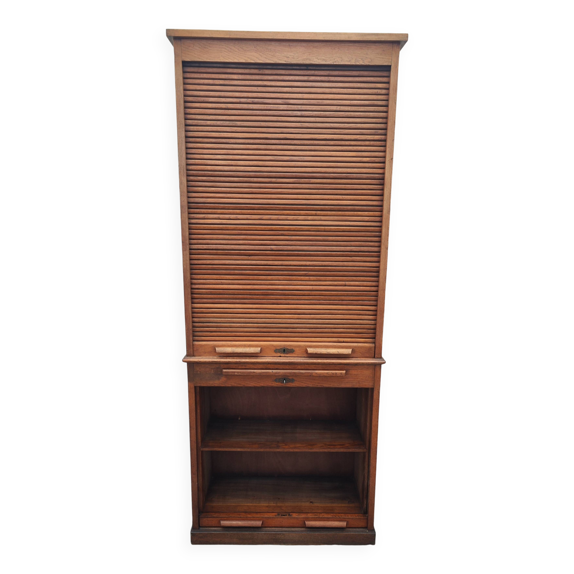 Old oak curtain filing cabinet