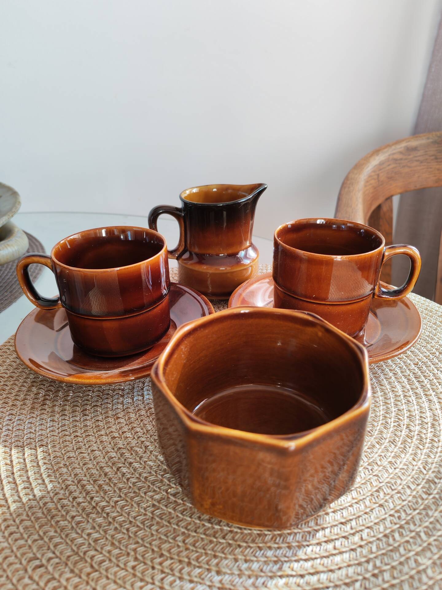 Ensemble petit déjeuner vintage en céramique polonaise