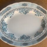 Large serving dish pontesa patterns blue flowers in vintage porcelain