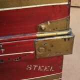 Old trunk - travel vanity case in metal and brass