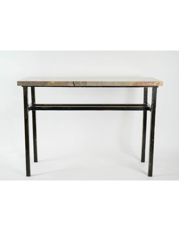 Console, art moderne, acier peint et marbre
