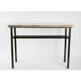 Console, art moderne, acier peint et marbre