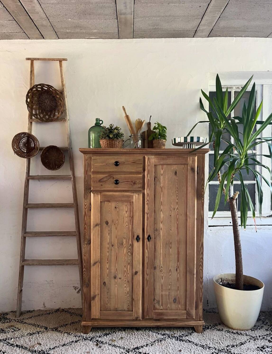 English pine wardrobe, vintage wardrobe