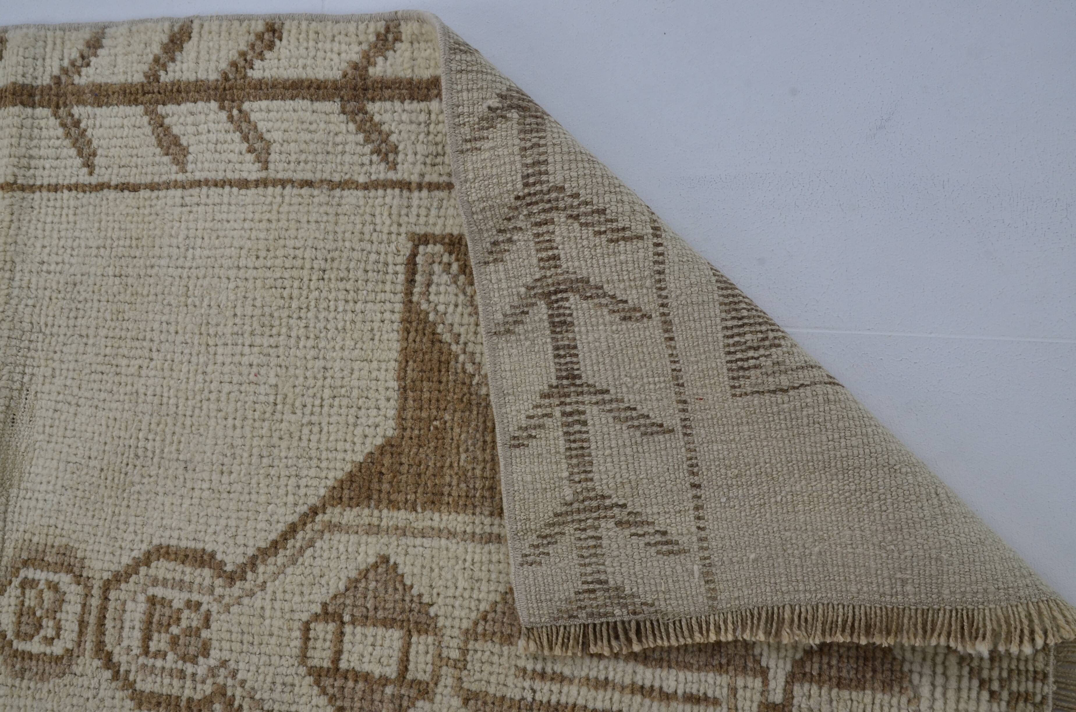Decorative White Handmade Oushak Runner sku 2079