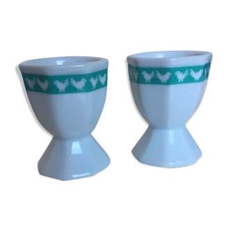 Duo de coquetiers en porcelaine