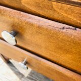 Art Deco bedside, 2 drawers in walnut Circa 40 /50