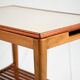 Mid-century Northern European serving trolley in teak and birch, 1950s–1960