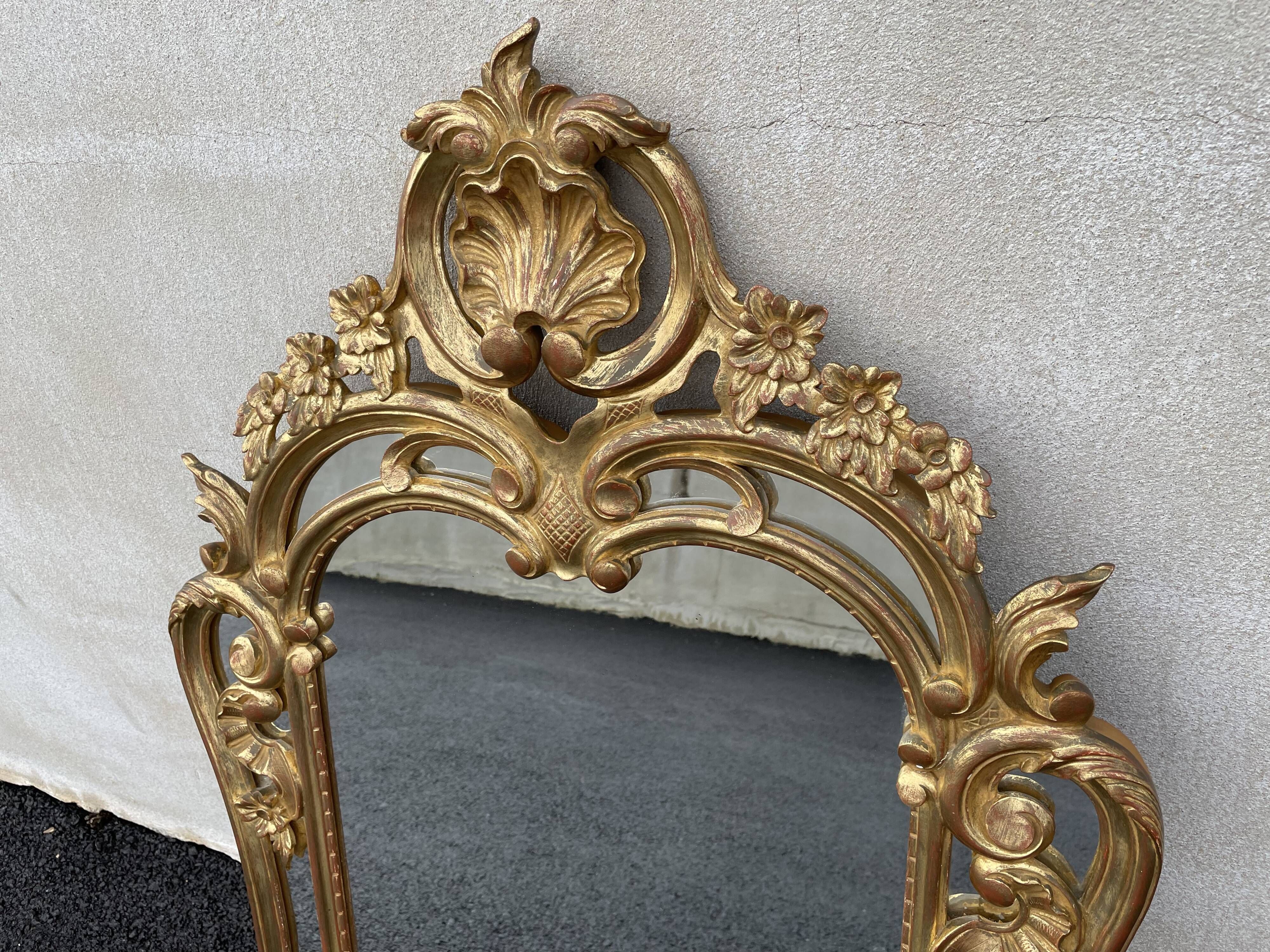 20th century gilded wooden mirror with bezels h120 x l71