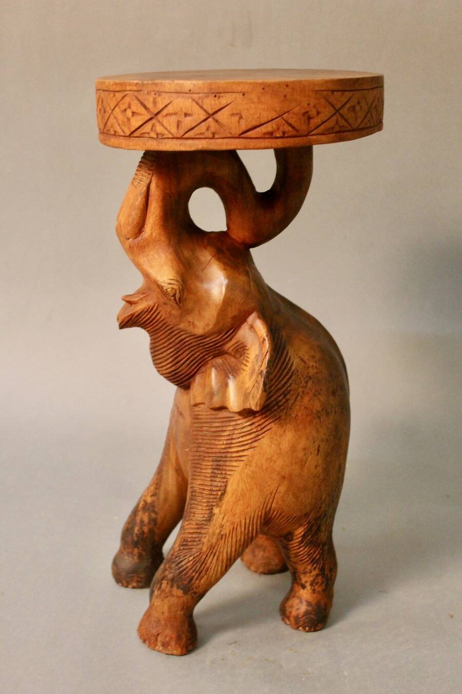 Elephant stool pedestal table