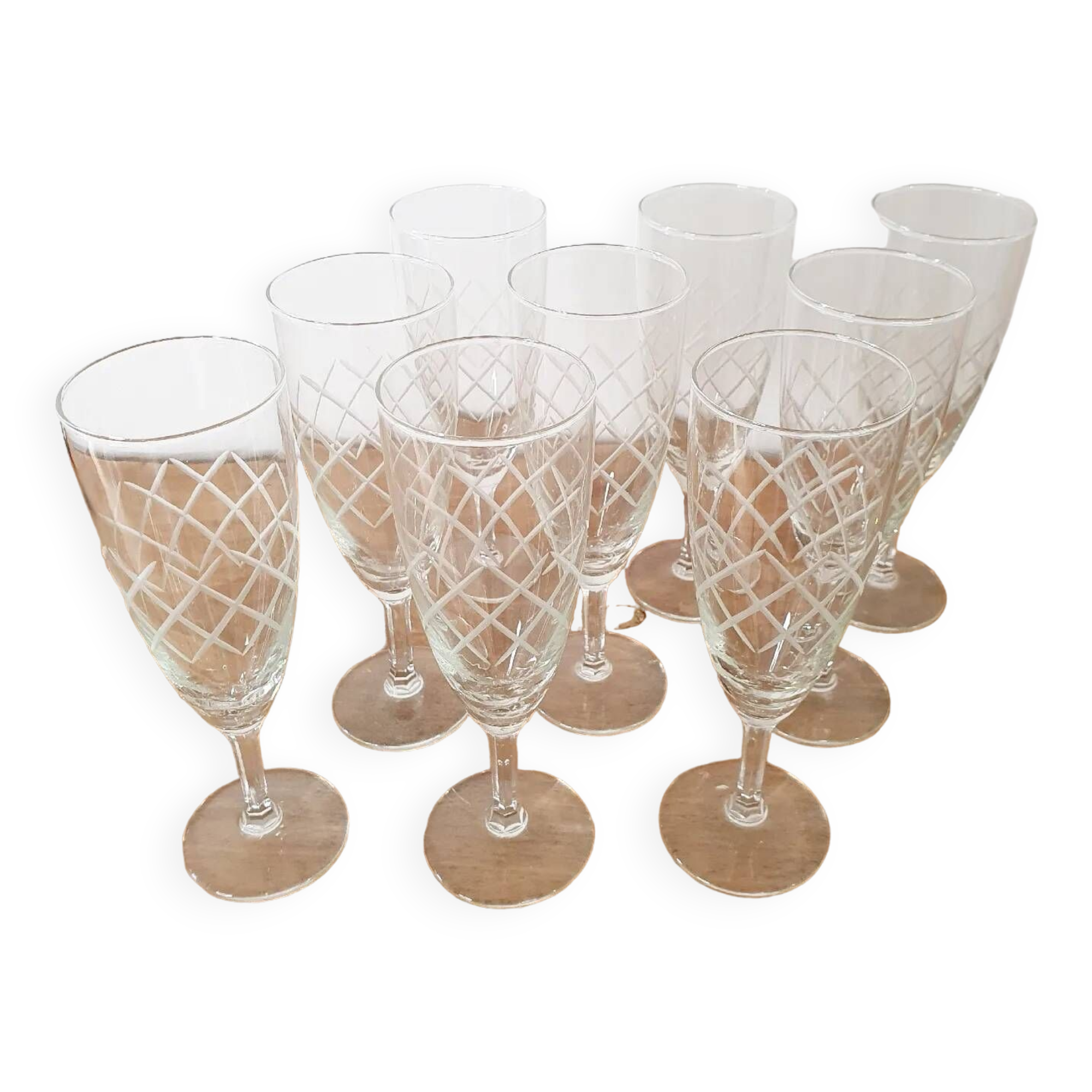 Set of 9 Champagne flutes