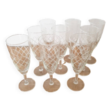 Set of 9 Champagne flutes