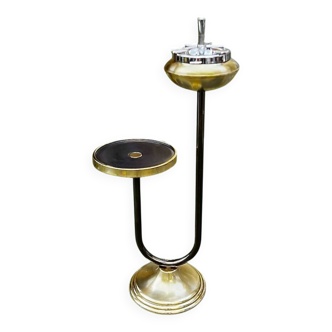 Art Deco floor ashtray in brass and metal