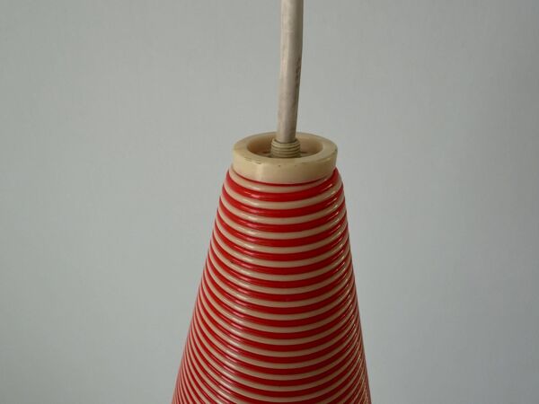 Suspension à abat-jour Rotaflex rouge par Yasha Heifetz, années 1960, Allemagne