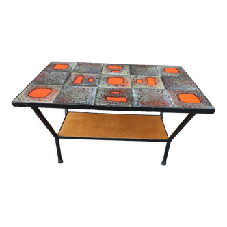 Vintage metal wood coffee table