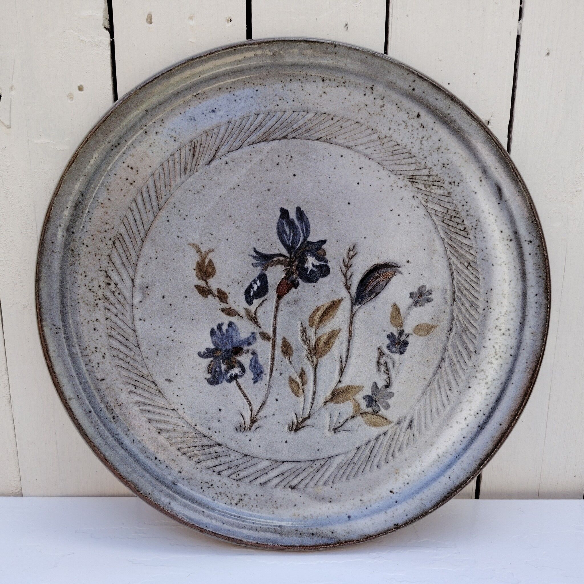 Grand plat céramique Chantal & Thierry Robert, vintage