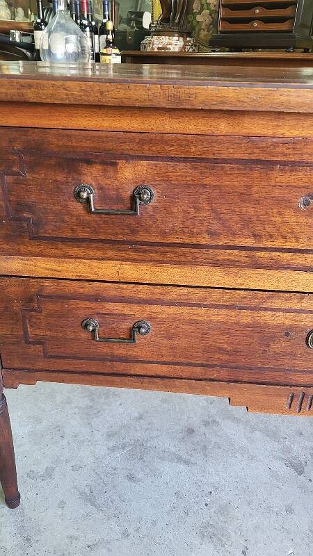 LOUIS XVI COMMODE WITH 2 DRAWERS IN SOLID WALNUT FROM THE 19TH CENTURY