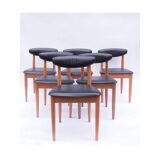 Set of 6 vintage black Scandinavian chairs