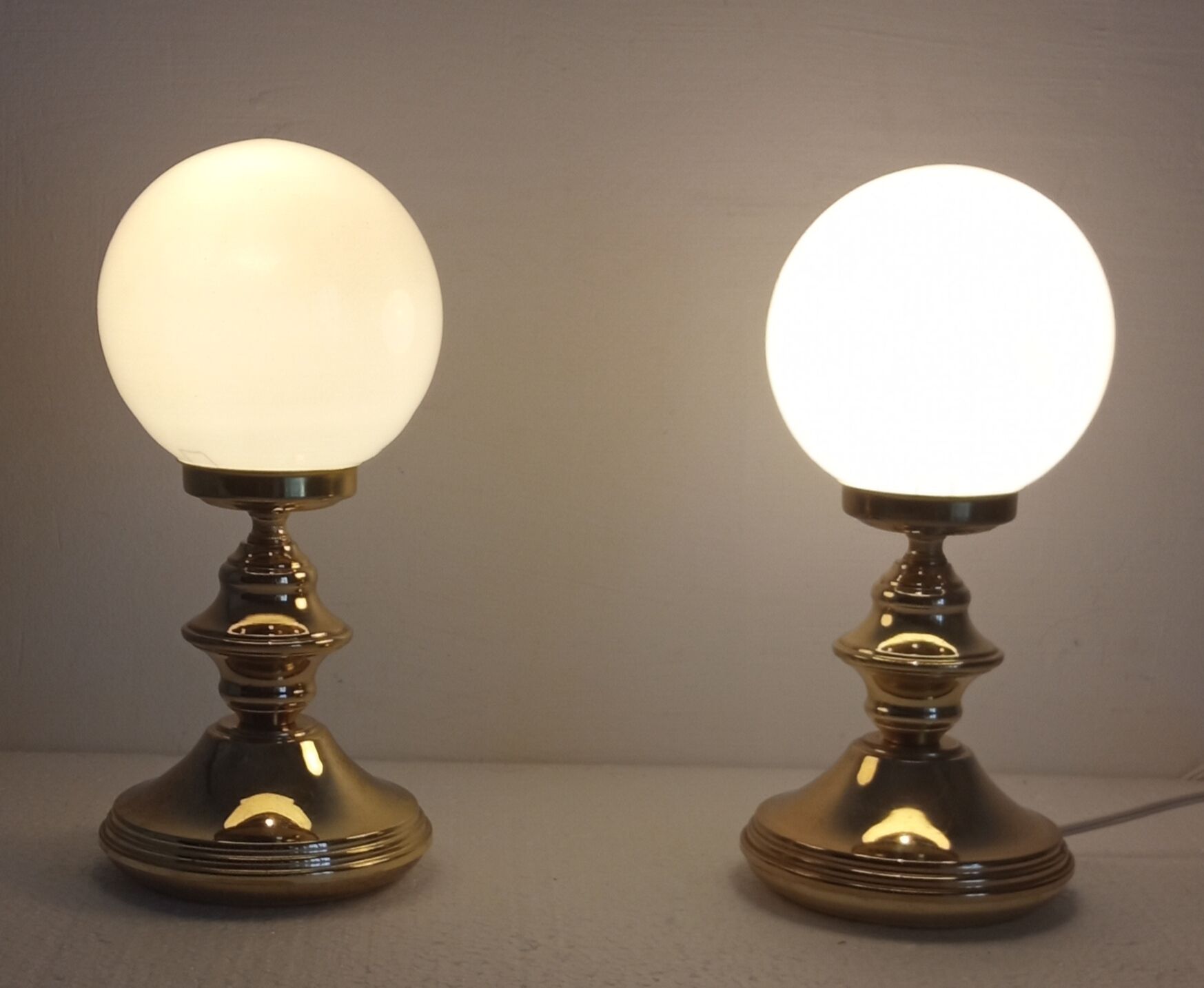 Pair of golden lamps