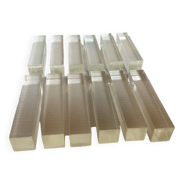 12 vintage lucite knife holders