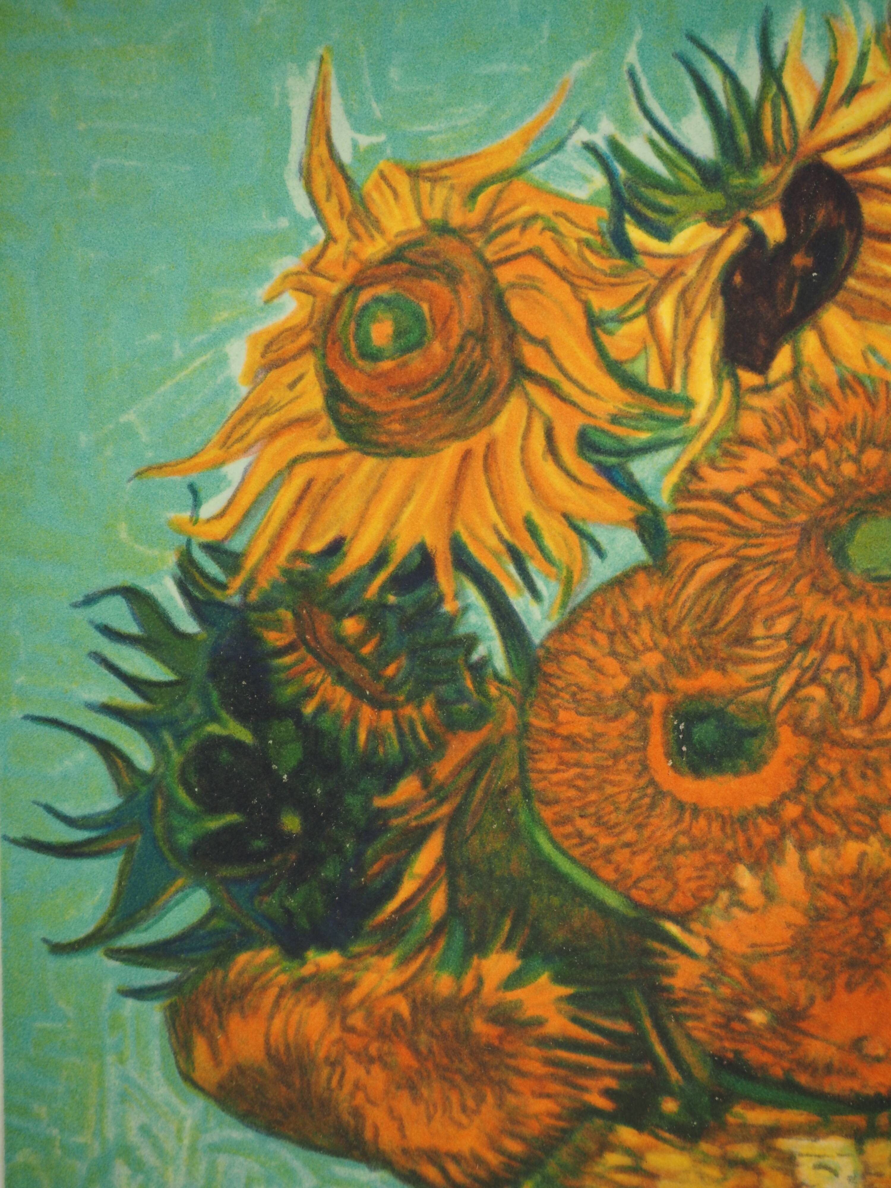 Vincent VAN GOGH: The Sunflowers, signed lithograph