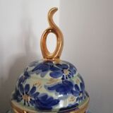 White and blue potiche bequet quaregnon