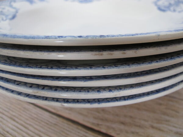 6 assiettes creuses en terre de fer de Digoin Sarreguemines.