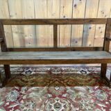 Antique wooden bench – Rustic work – 19th / early 20th century