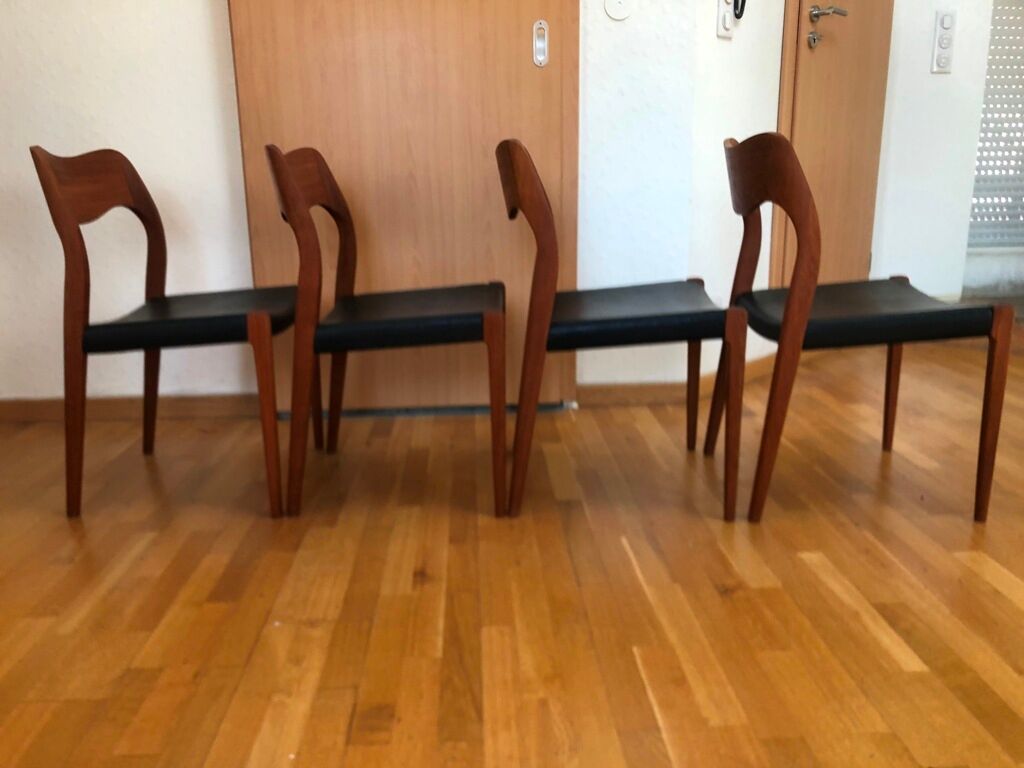 4 Danish jlmoller chairs from the 50s
