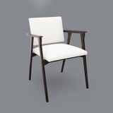 Vintage chaise longues with wooden armrests, 1950s, set of 2