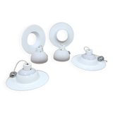 Space Age VeLuce Murano hanging disc lamp 1960s, set of 4